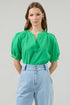 Betsy Neli Split Neck Top
